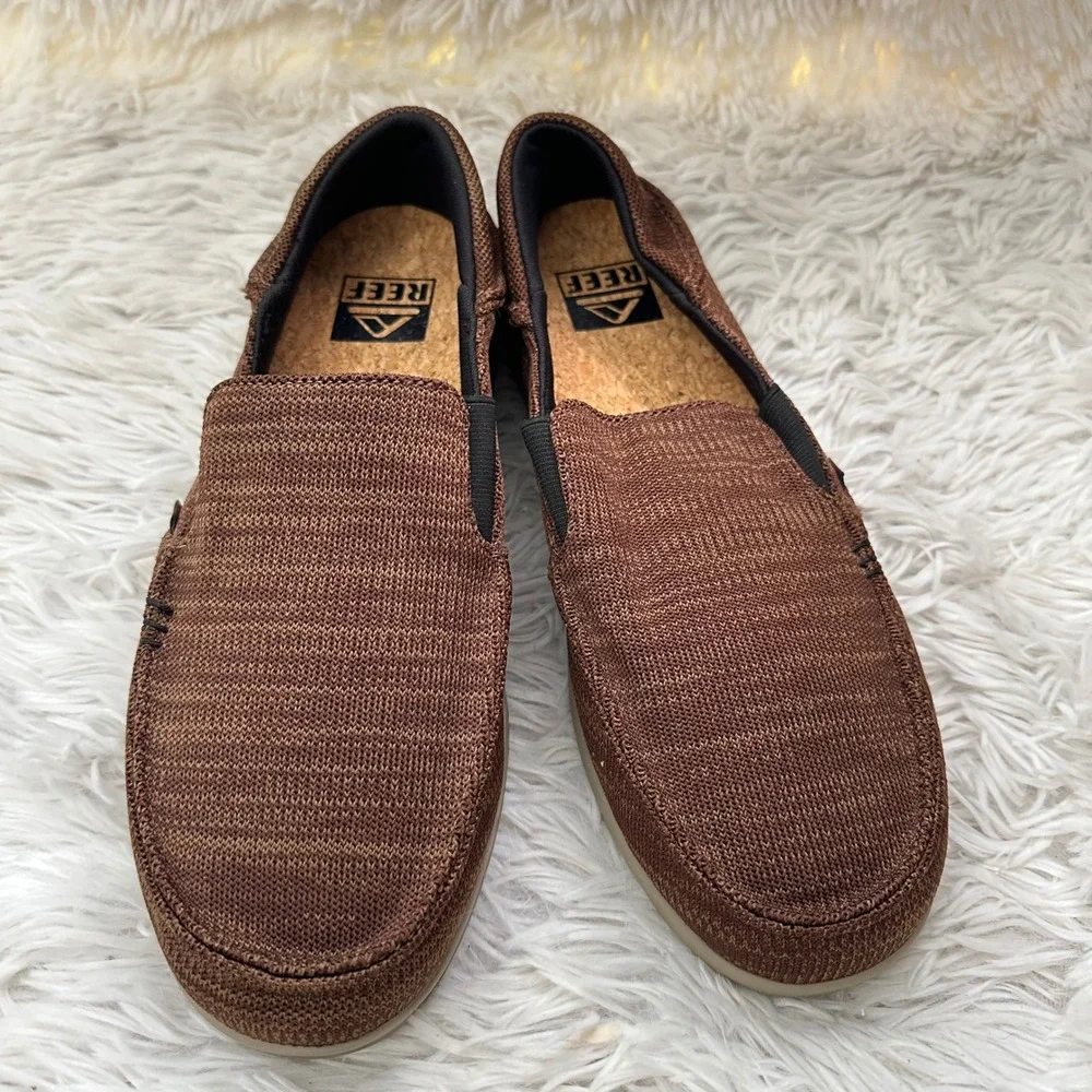 REEF Men's Cushion Bounce Matey Knit Loafers in Brown Size 9 - New Flawed